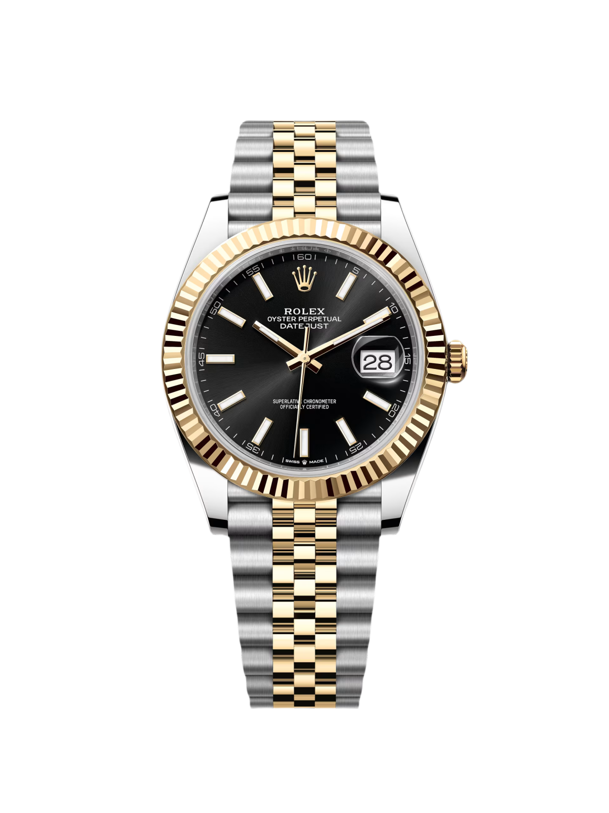 Rolex Datejust 41mm Two-Tone Yellow Gold Fluted Bezel Black Index Dial Jubilee - 126333 - Image 10