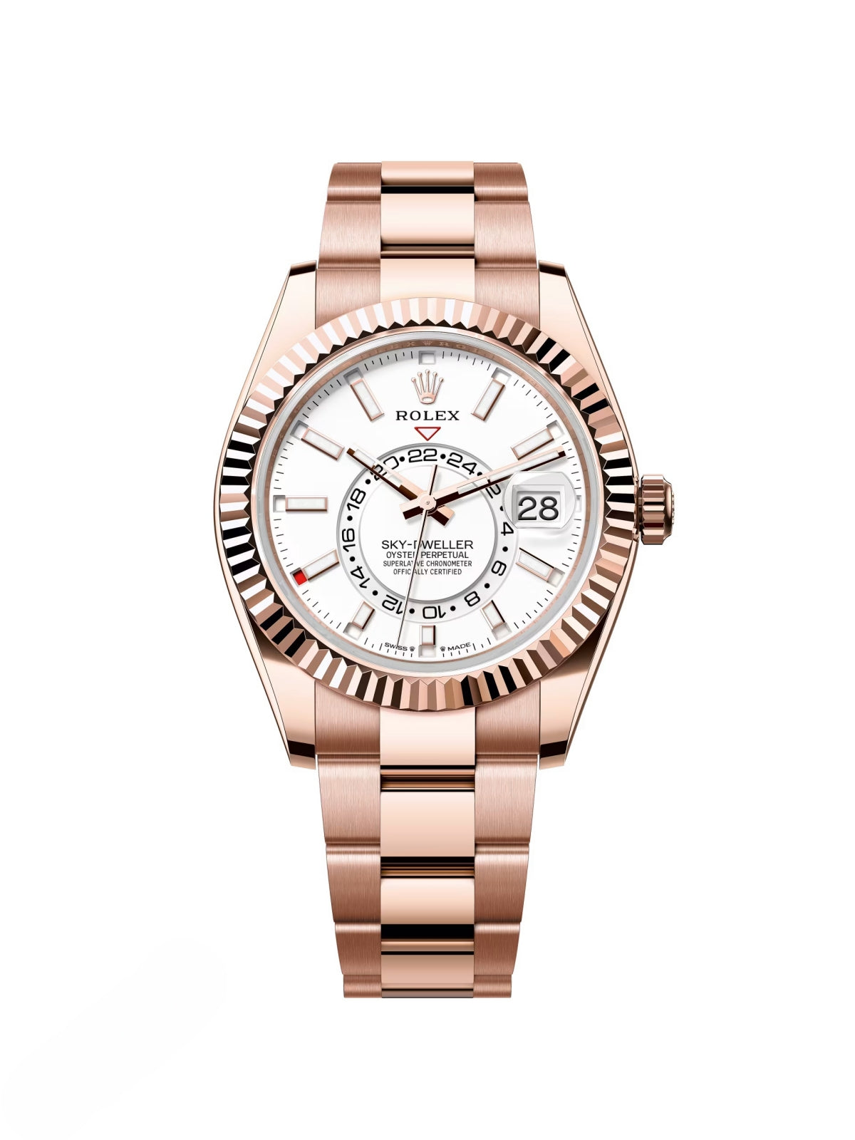 Rolex Sky-Dweller 42mm 336935-0003 Rose Gold White Dial Oyster