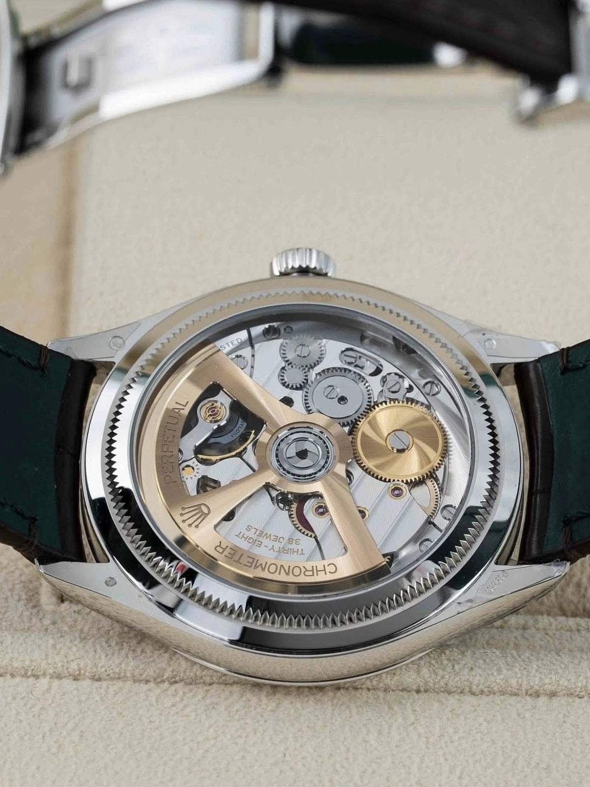 Rolex 1908 Platinum Ice Blue Dial Brown Alligator Strap - 52506-0002 - Image 8