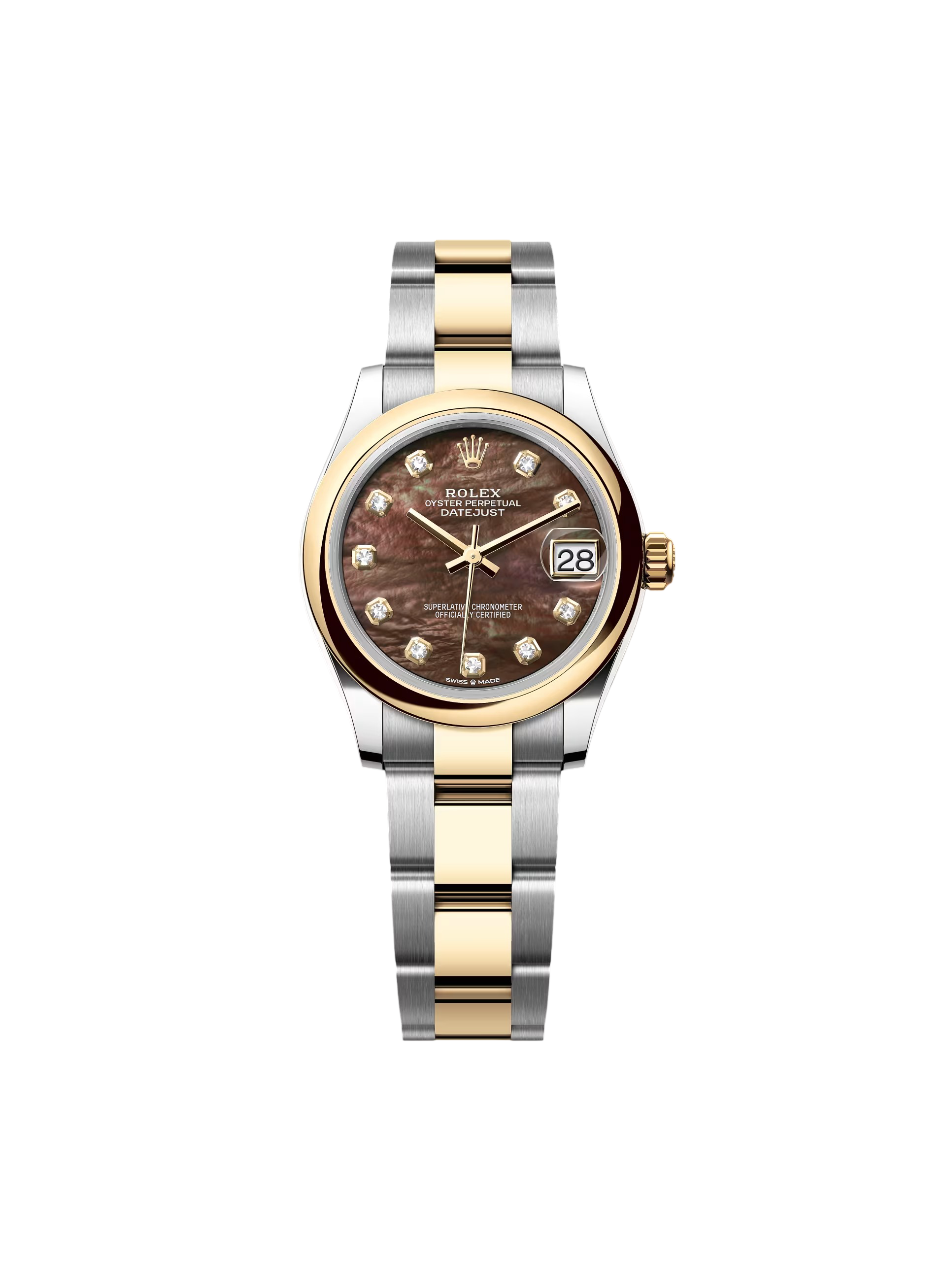 Rolex Datejust m278243-0023/0024 31mm Black Mother-of-Pearl Dial Yellow Rolesor Oyster Watch - Image 4