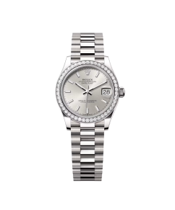 Rolex Datejust m278289RBR-0012 Silver Dial White Gold President Watch