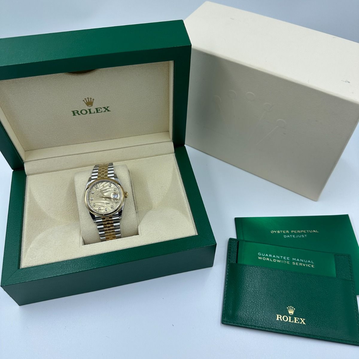 Rolex Datejust 36mm 126203 Golden Palm Dial Domed Bezel Oyster Bracelet - Image 13