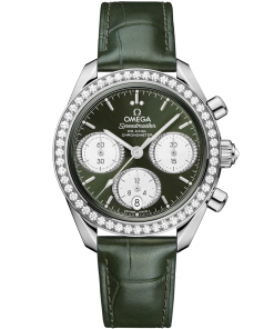 Omega Speedmaster 38 Green Dial 38mm with Diamonds Stainless Steel Strap 324.18.38.50.60.001