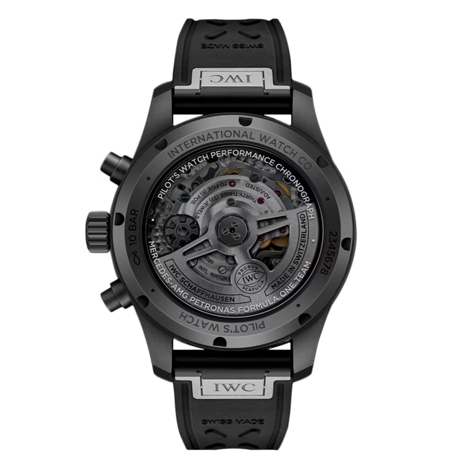 IWC Pilot Performance Chronograph 41mm Mercedes AMG Petronas Formula OneTM Team Mens Watch Black Rubber IW388306 - Image 4