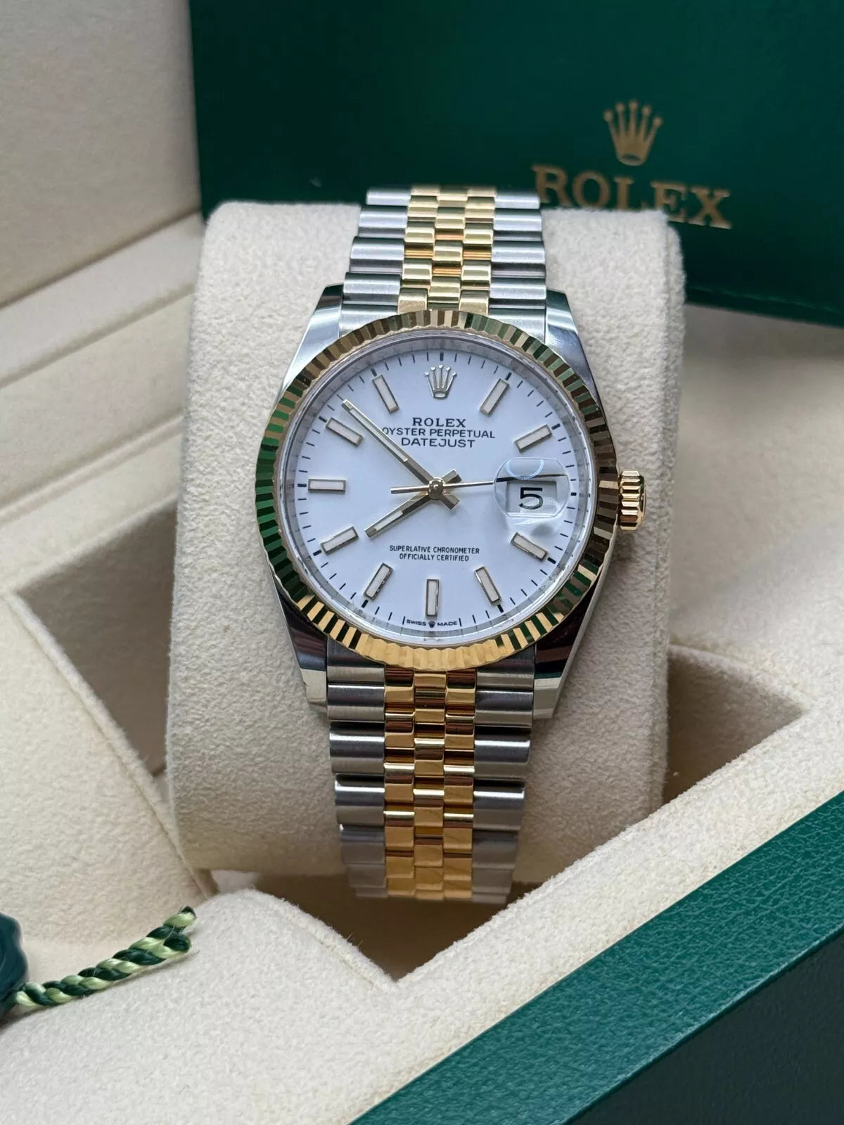 Rolex Datejust 36mm 126233 White Index Dial Two-Tone Jubilee Bracelet Watch - Image 6