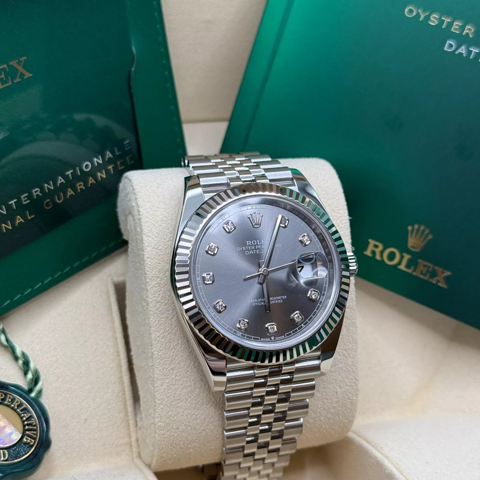 Rolex Datejust 41mm 126334 Slate Diamond Jubilee Stainless Steel - Image 4