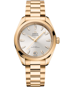 Omega Seamaster Aqua Terra Shades 34 mm Silver Dial Moonshine�?18k Yellow Gold Bracelet 220.50.34.20.02.001