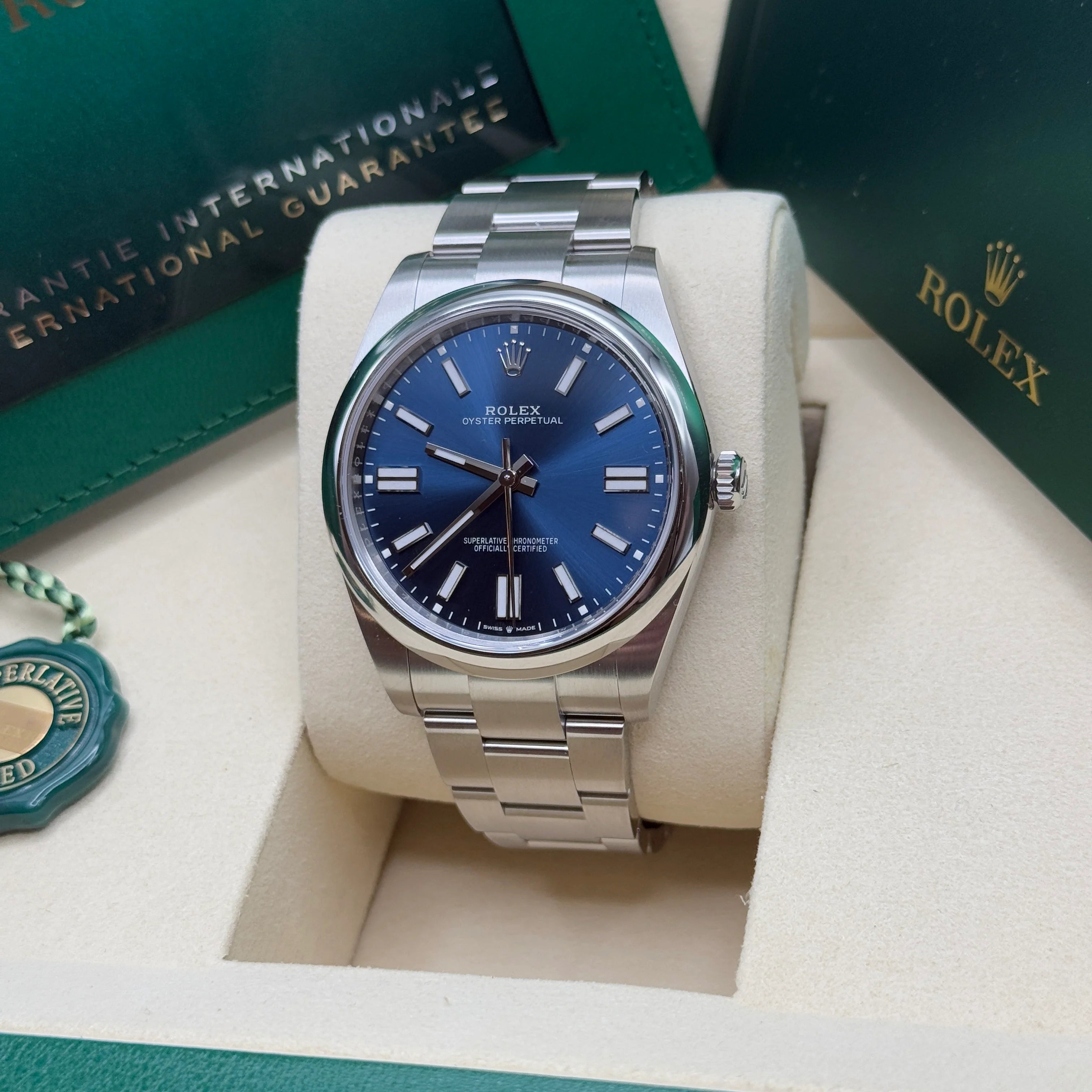Rolex Oyster Perpetual 41mm 124300-0003 Oyster Perpetual Stainless Steel Blue Index Dial Watch - Image 4