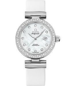 Omega De Ville Ladymatic 34mm White Dial with Diamonds Stainless Steel Strap 425.37.34.20.55.002