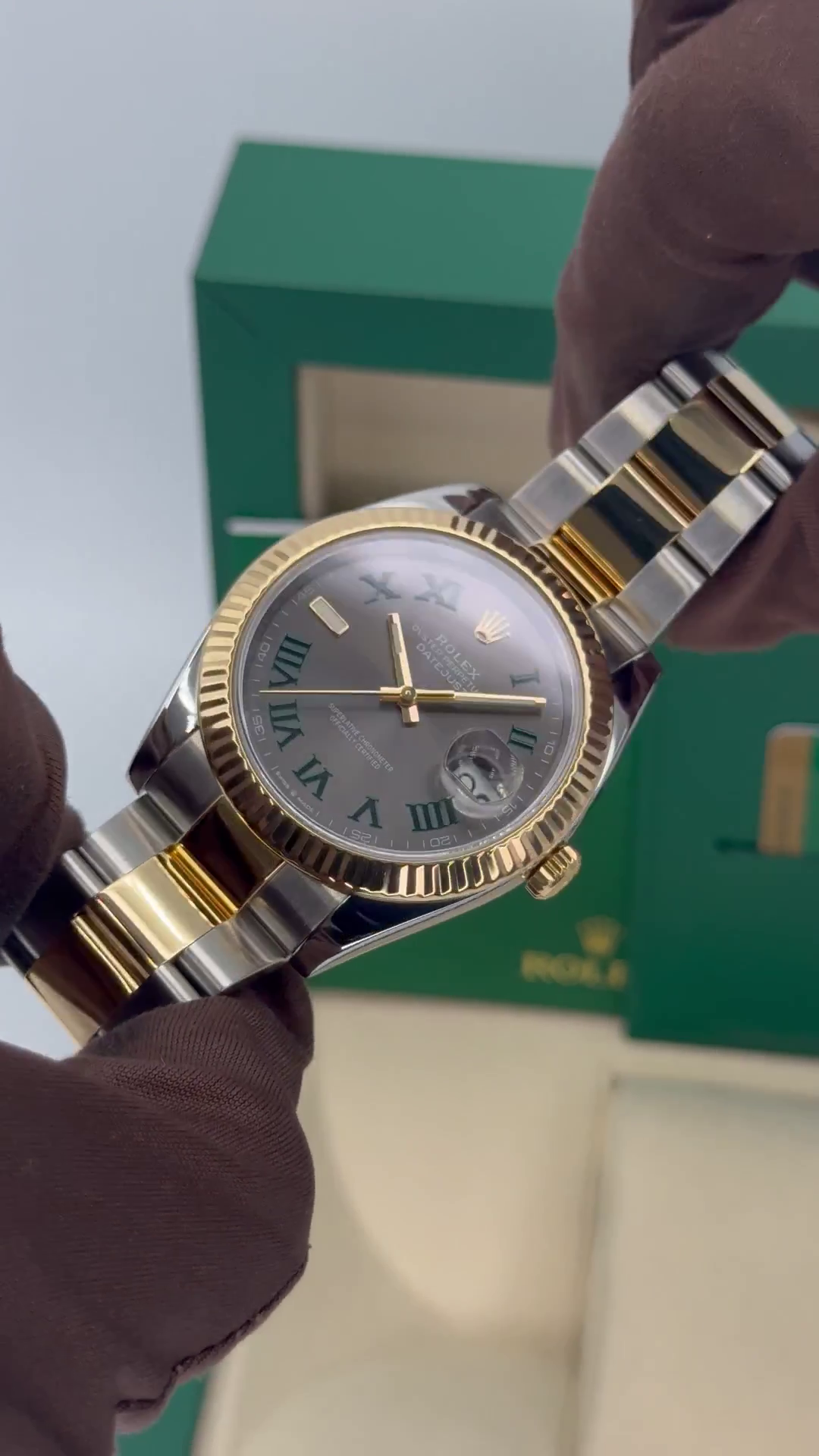 Rolex Datejust 41mm 126333 Two-Tone Yellow Gold Fluted Bezel Wimbledon Dial Oyster - Image 12
