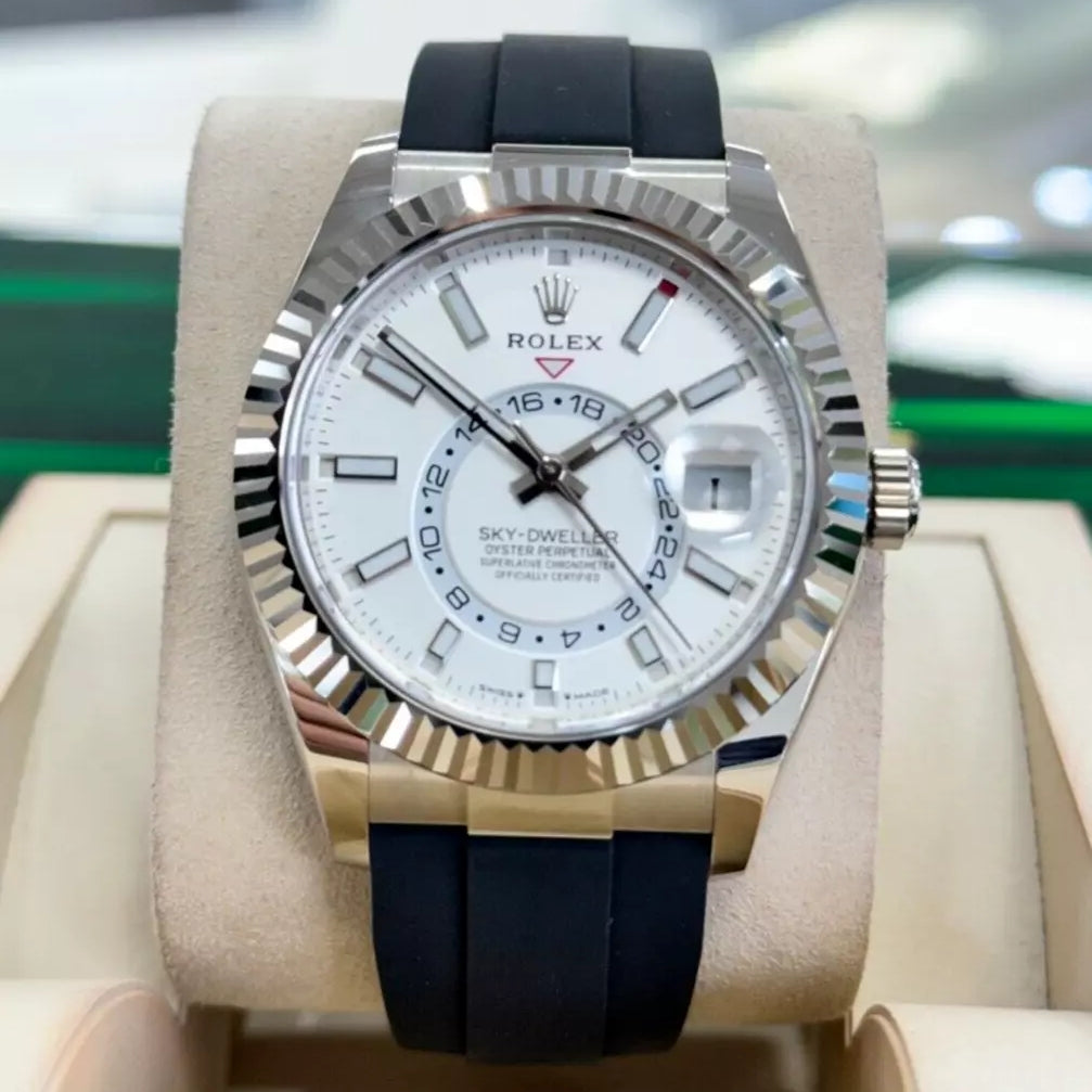 Rolex Sky-Dweller 42mm White Gold White Dial Oysterflex - 336239 - Image 5