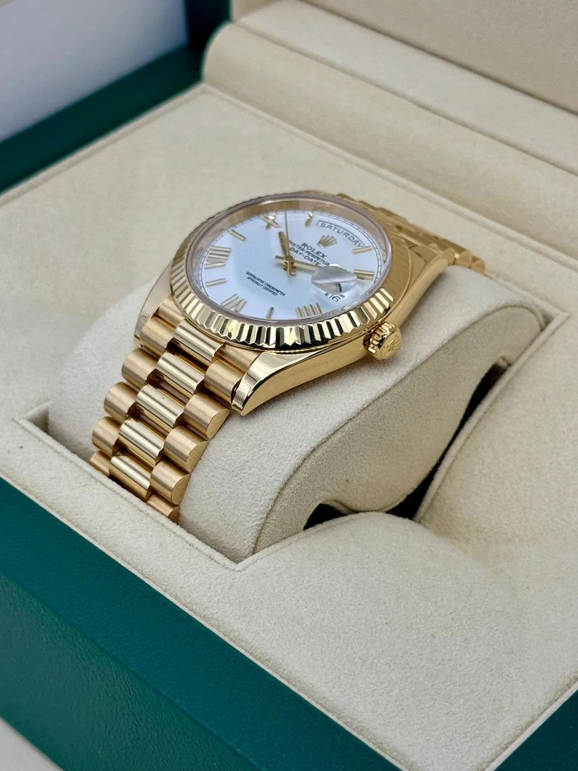 Rolex Day-Date President 40mm Yellow Gold White Roman Dial - 228238 - Image 2