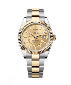 Rolex Sky-Dweller 42mm 336933-0001 Two-Tone Yellow Gold Champagne Dial Oyster