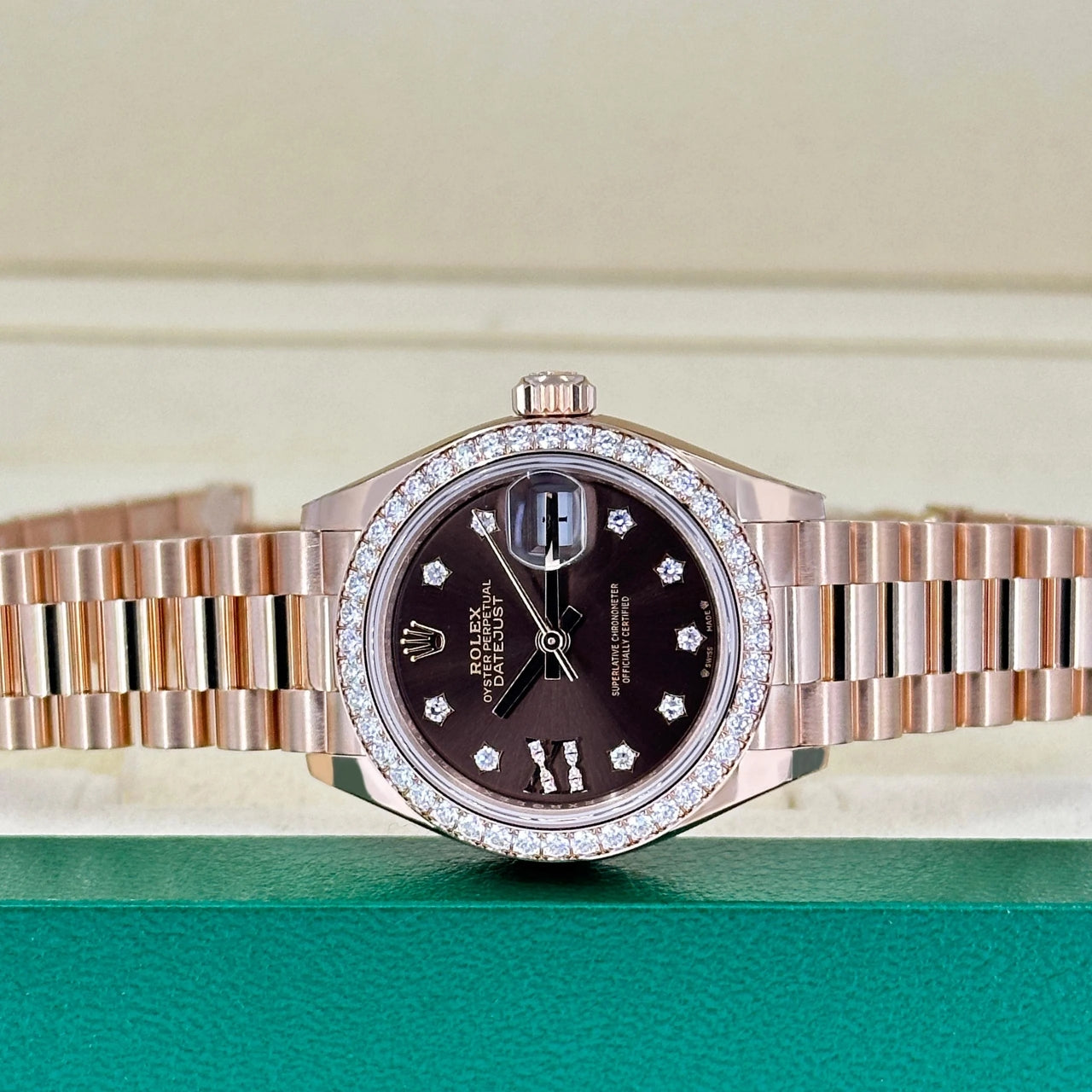 Rolex Lady-Datejust 28mm 279135RBR Chocolate Diamond Dial Jubilee Bracelet - Image 11