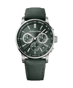 Audemars Piguet Code 11.59 Green Dial Green Rubber Strap Watch 41mm 26393ST.OO.A056KB.01