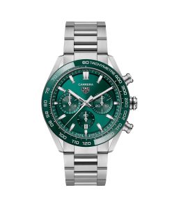 TAG Heuer Carrera Chronograph 44mm Mens Watch Green Stainless Steel CBN2A1N.BA0643