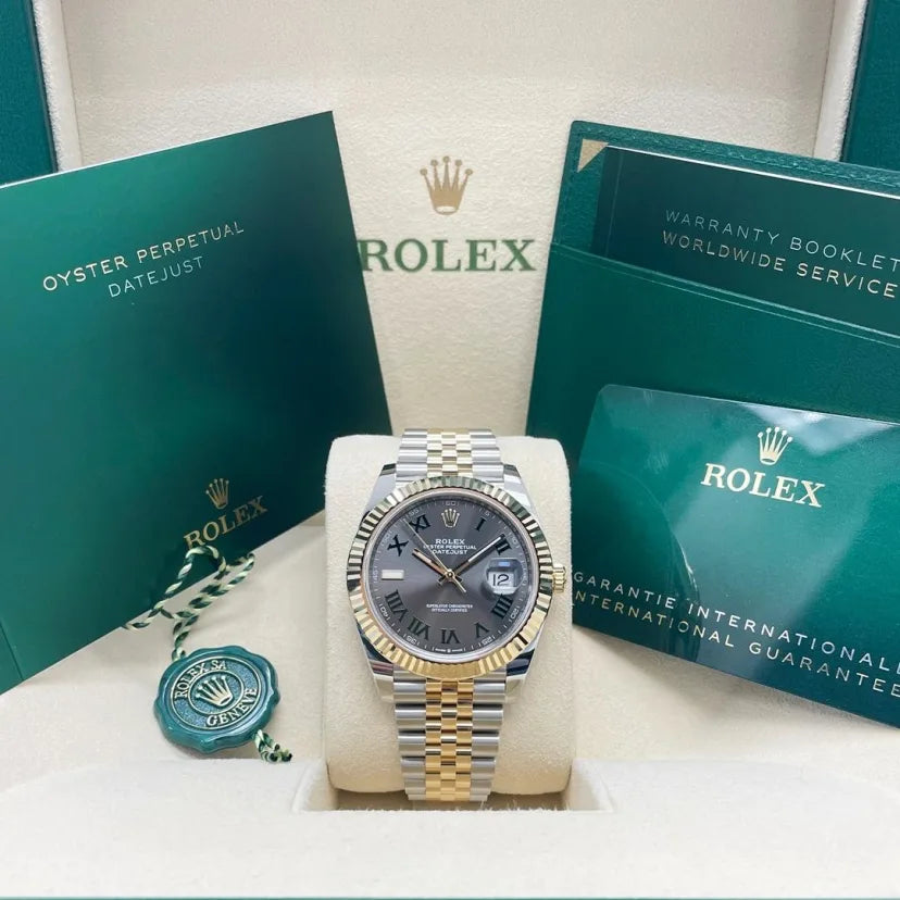 Rolex Datejust 41mm 126333 Two-Tone Yellow Gold Fluted Bezel Wimbledon Dial Oyster - Image 10