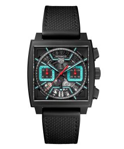 TAG Heuer Monaco Chronograph 39mm Mens Watch Titanium Turqouise CBL2184.FT6236