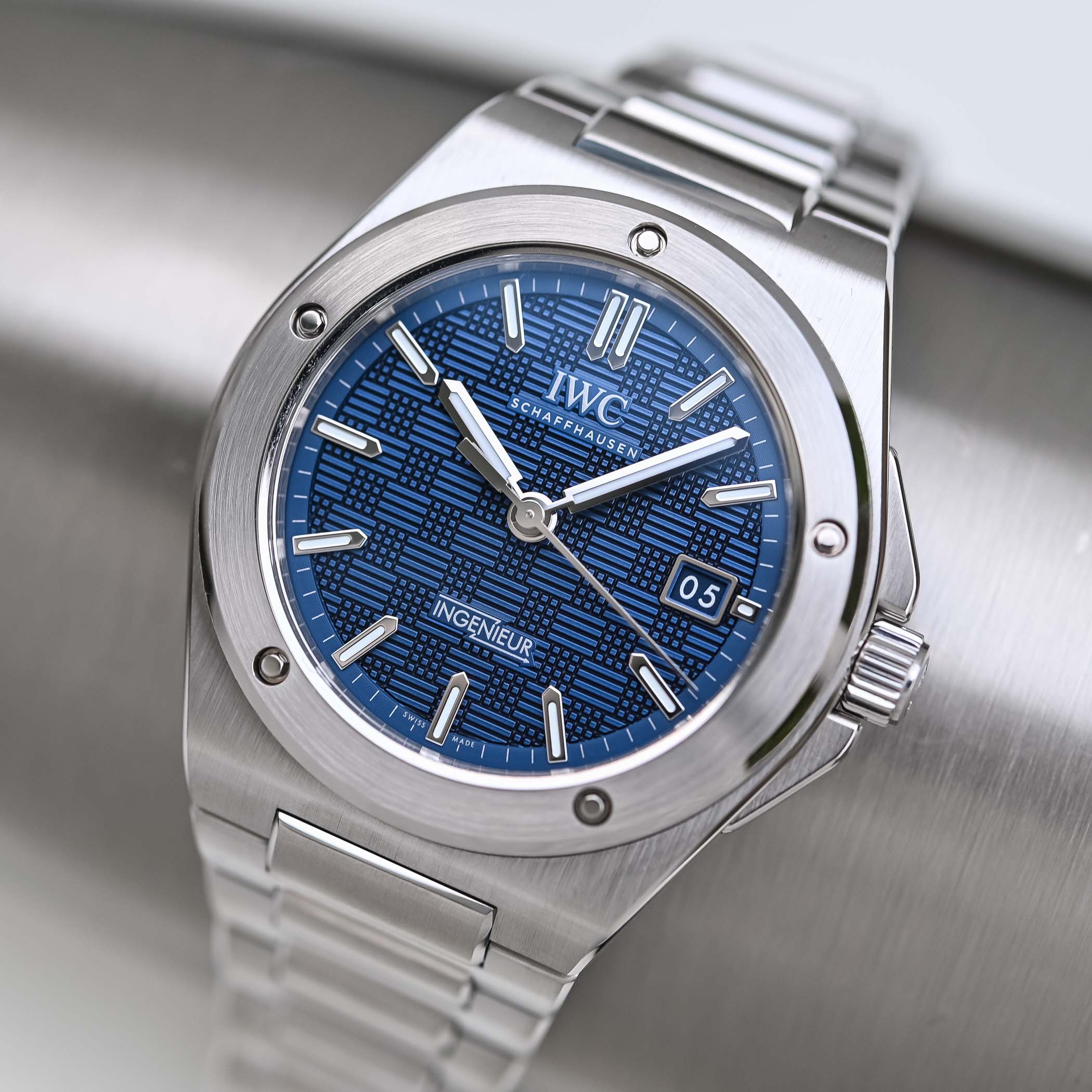 IWC Ingenieur Perpetual Calendar 41mm MensWatch Blue IW328907 - Image 7