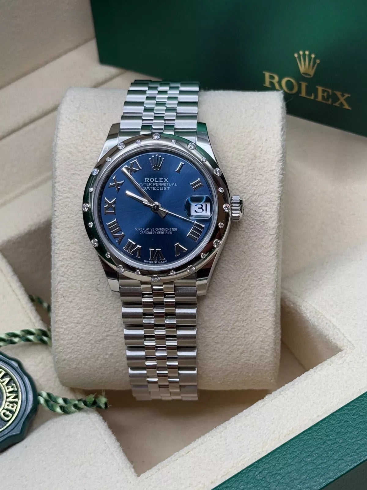 Rolex Datejust m278344-0035/0036 Bright Blue Dial 31mm Domed Diamond Oyster Watch - Image 17