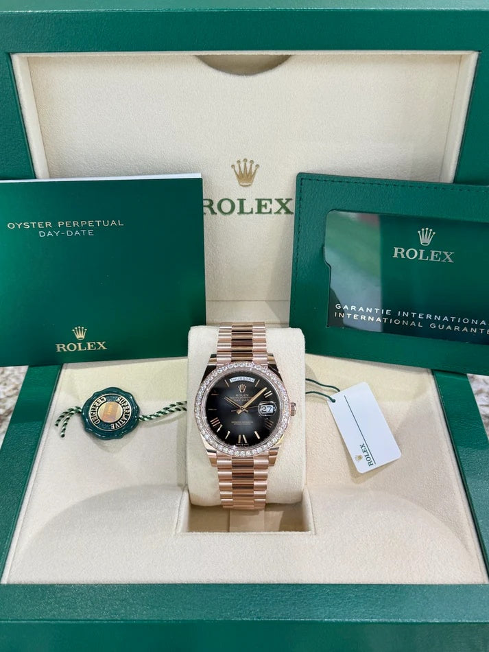 Rolex Day-Date 40mm Slate Ombré Dial and Diamond Bezel 228345rbr-0025 - Image 8