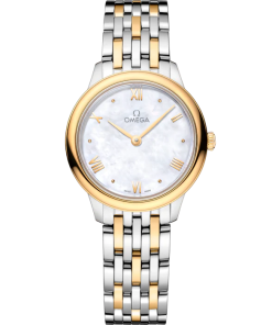 Omega De Ville Prestige 27.5mm White Dial Stainless Steel and 18k Yellow Gold Bracelet 434.20.28.60.05.001