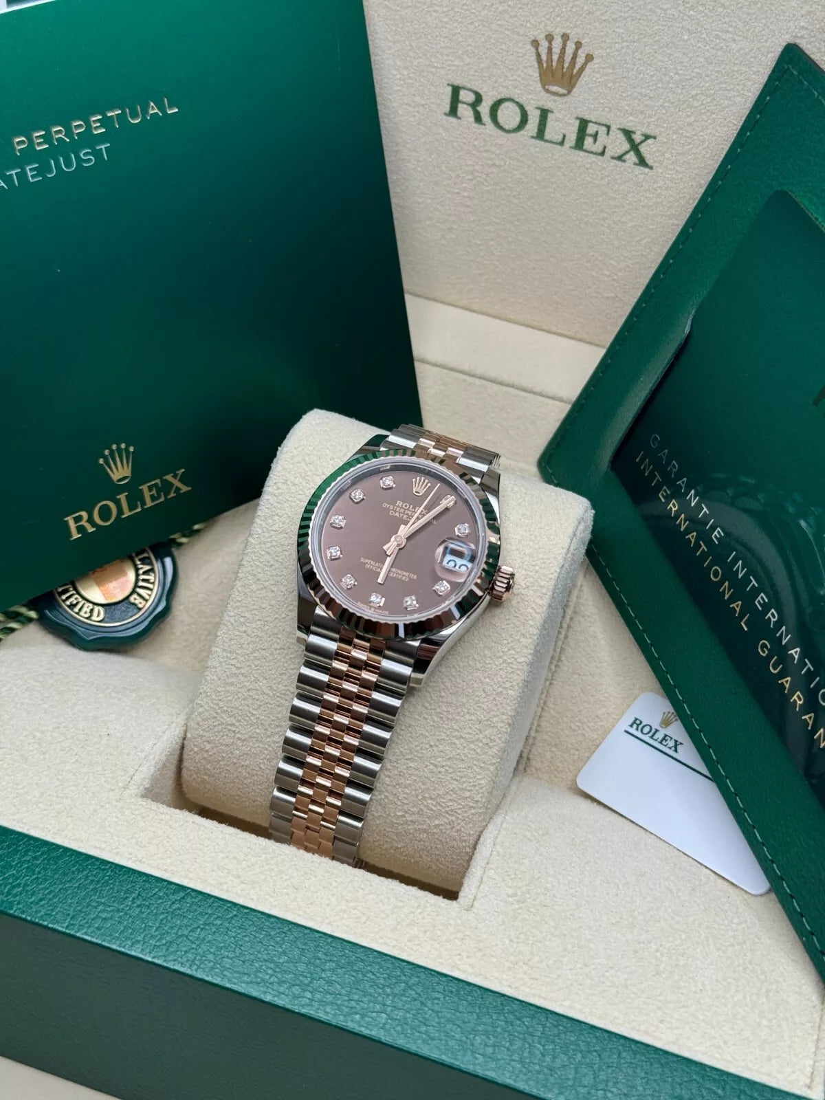 Rolex Lady-Datejust 28mm 279171 Chocolate Diamond Oyster Stainless Steel and Rose Gold - Image 7