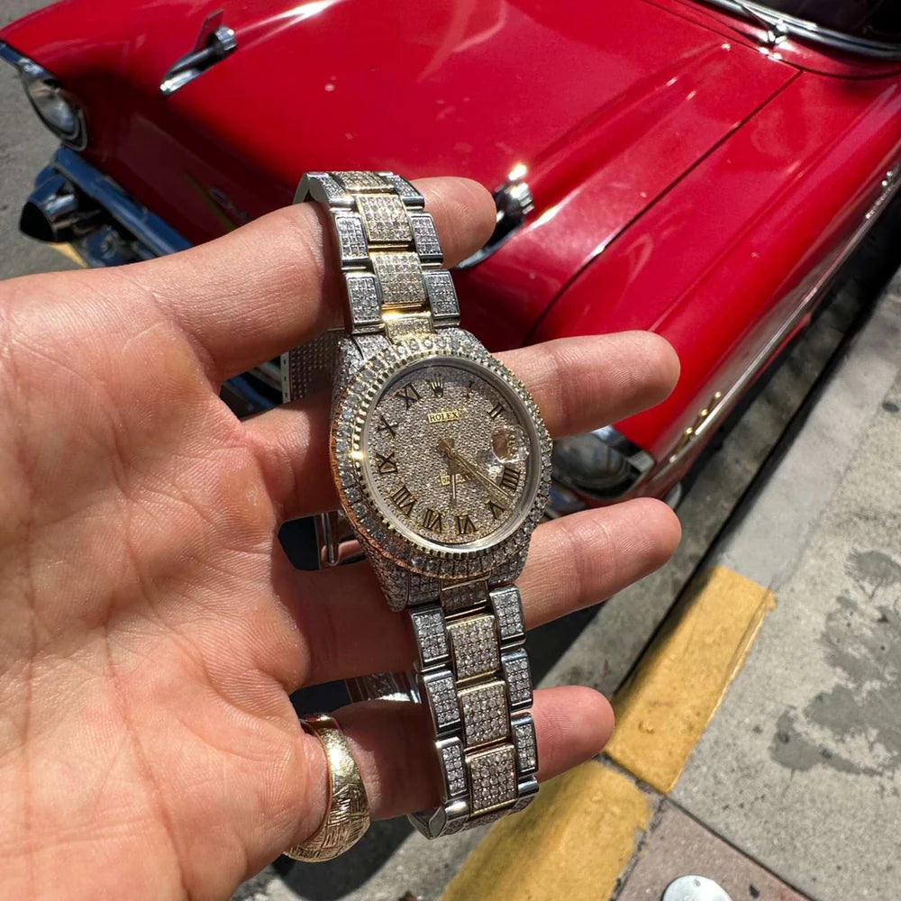 Diamond Rolex 36mm yellow two-tone dial, set with 29 carats of VS1 natural diamonds - Image 5