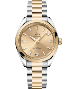 Omega Seamaster Aqua Terra Shades 34 mm Yellow Dial Stainless Steel and  Moonshine�?18k Yellow Gold Bracelet 220.20.34.20.08.001