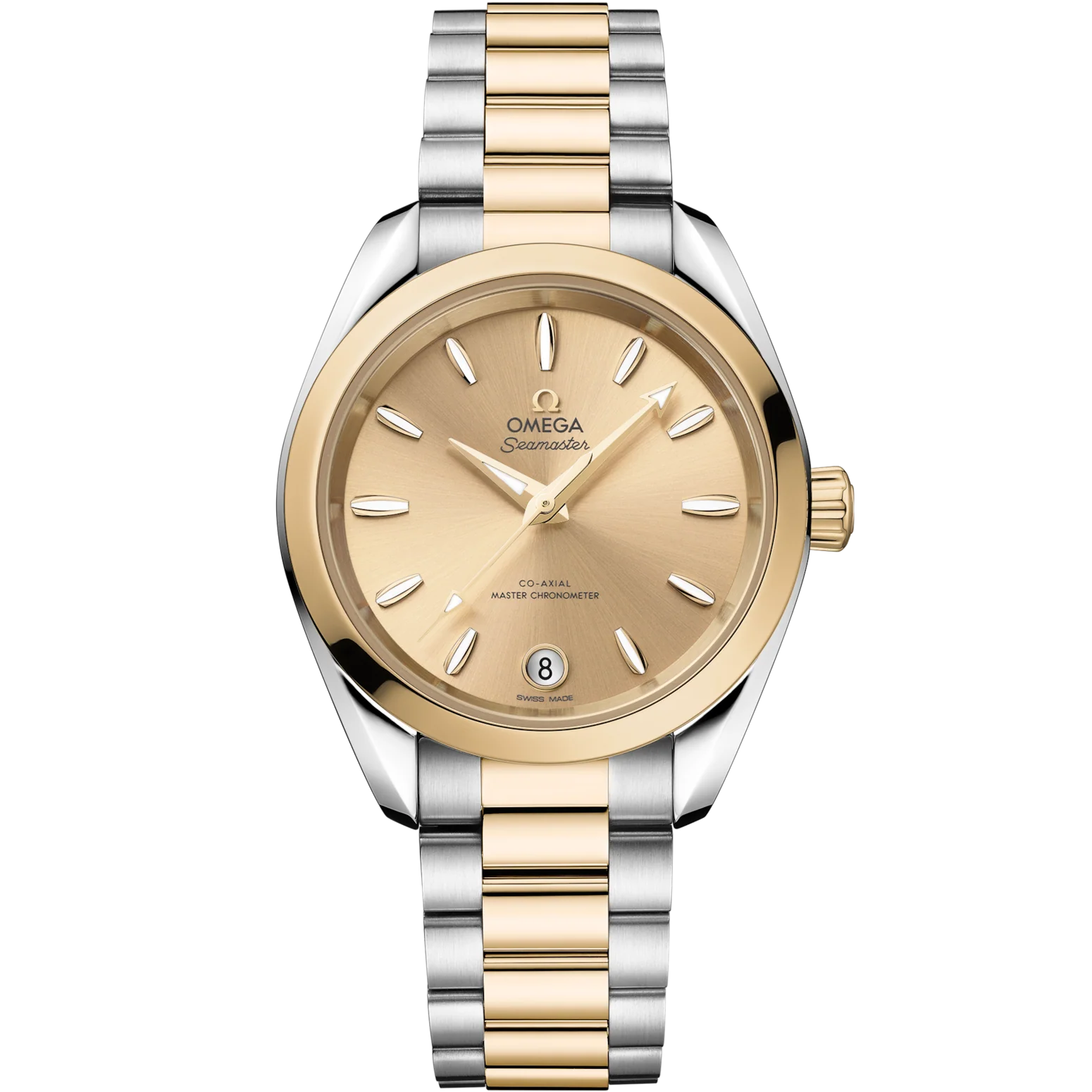 Omega Seamaster Aqua Terra Shades 34 mm Yellow Dial Stainless Steel and Moonshine�?18k Yellow Gold Bracelet 220.20.34.20.08.001