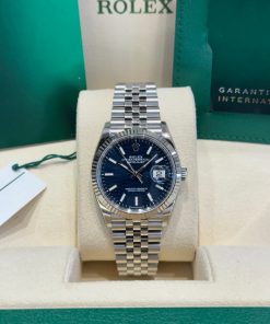 Alternative view of Rolex  Datejust 36mm 126234 Blue Fluted Motif Dial Jubilee Bracelet