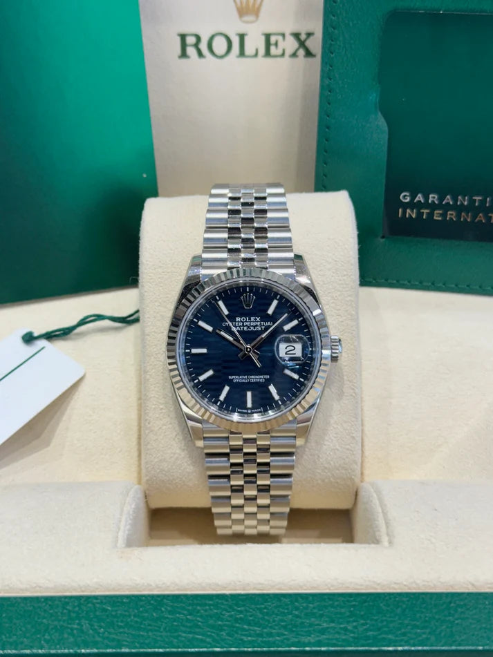 Rolex Datejust 36mm 126234 Blue Fluted Motif Dial Jubilee Bracelet - Image 2