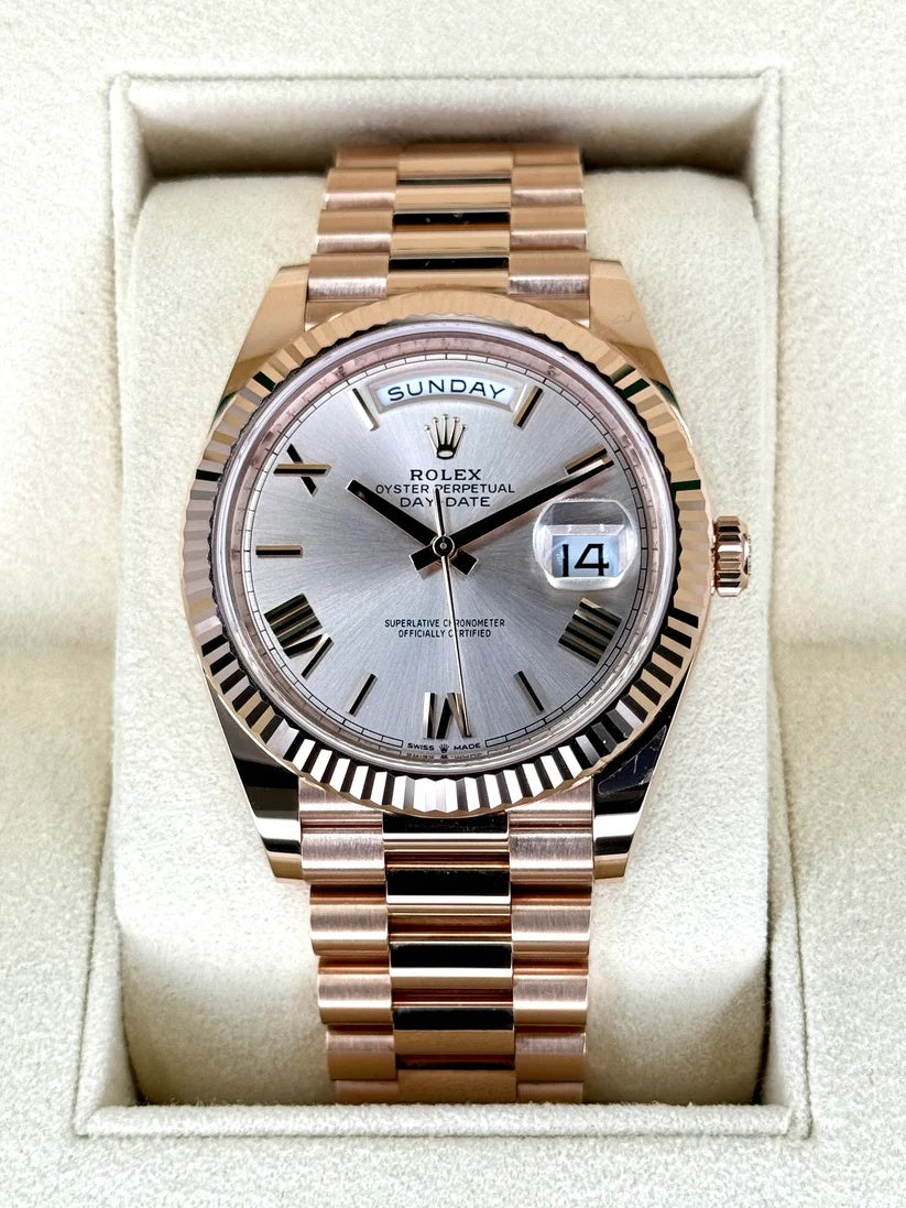 Rolex Day-Date President 40mm Everose Gold Sundust Roman Dial - 228235 - Image 2