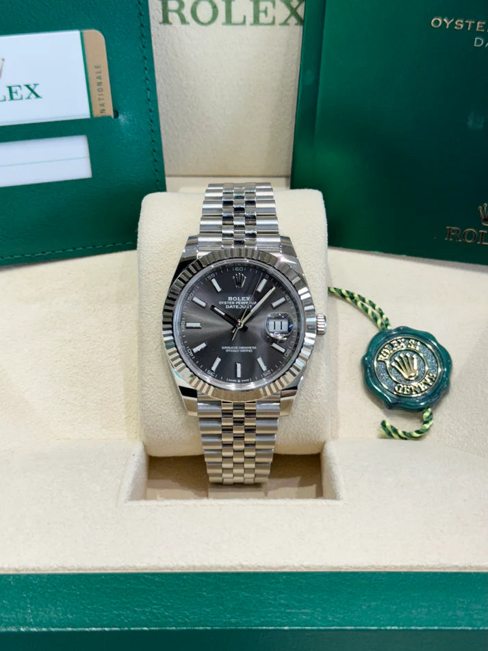 Rolex Datejust 41mm 126334 Dark Rhodium Index Jubilee Stainless Steel - Image 3