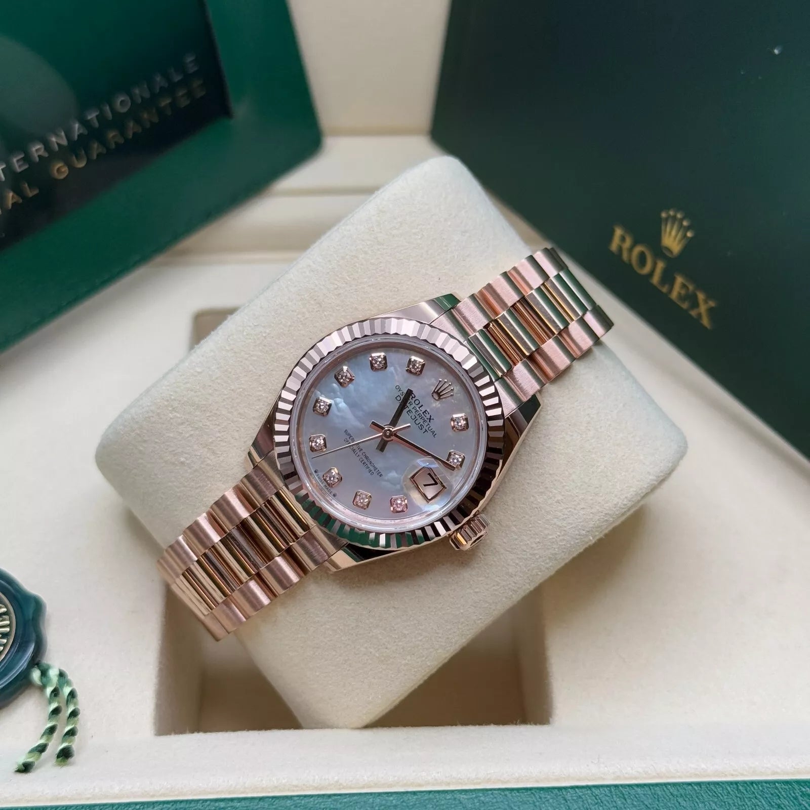 Rolex Lady-Datejust 28mm 279175 Mother-of-Pearl Dial President Everose Gold - Image 8