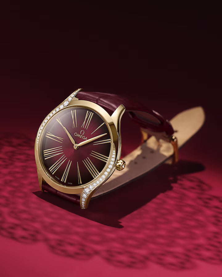 Omega De Ville Trésor 36mm Red Dial with Diamonds Moonshine�?18k Rose Gold Strap 428.58.36.60.11.001 - Image 3