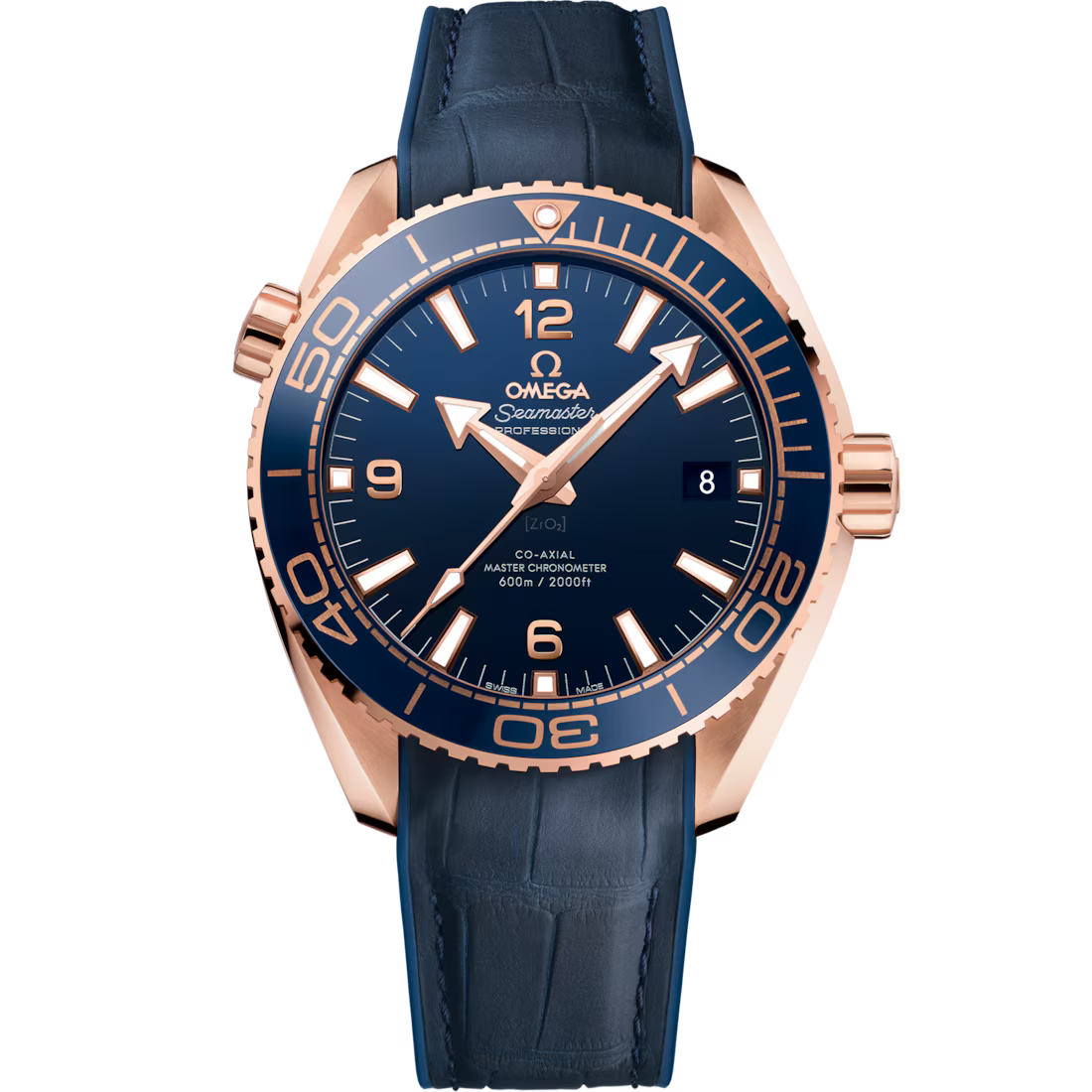 Omega Seamaster Planet Ocean 600M 43.5mm Blue Dial Sedna�?18k Rose Gold Strap 215.63.44.21.03.001