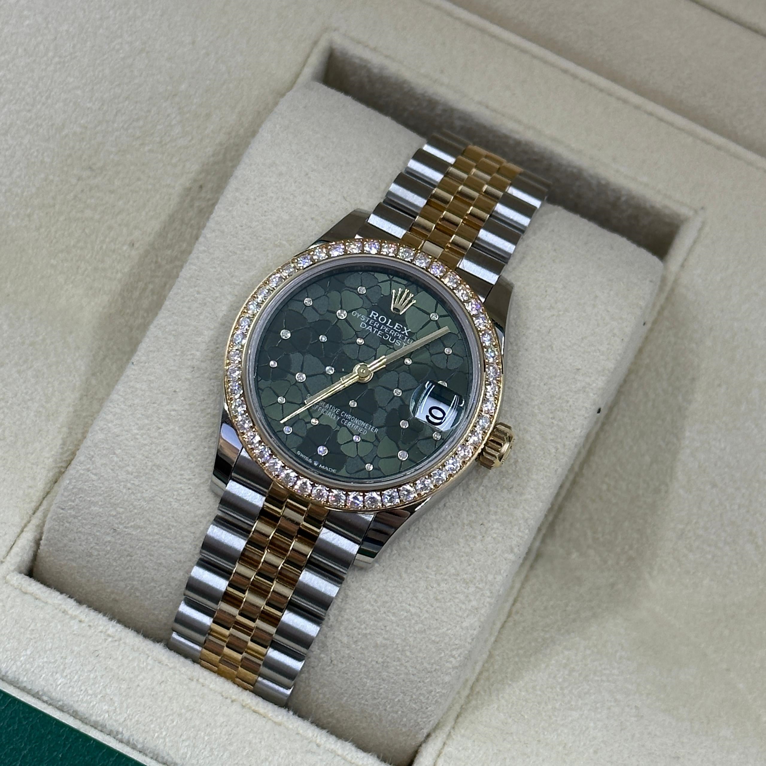 Rolex Datejust m278383-0031/0032 31mm Green Floral Dial Oyster Bracelet - Image 5