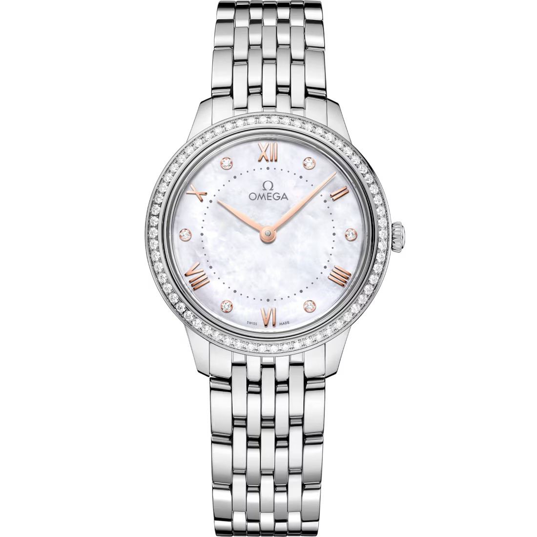 Omega De Ville Prestige, Stainless Steel and Diamond-set, 30mm Quartz 434.15.30.60.55.001