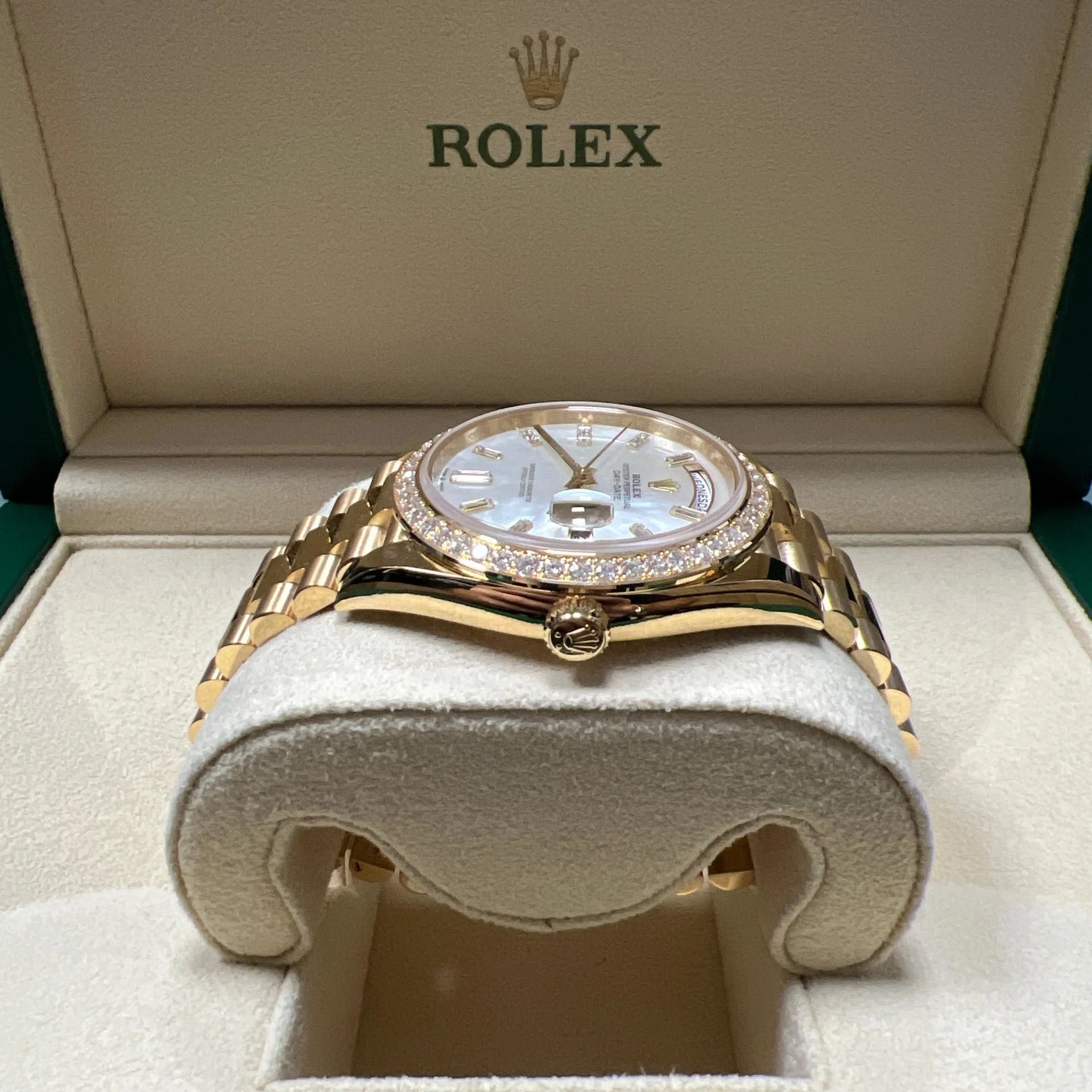 Rolex Day-Date 40mm White Mother-of-Pearl Dial President Watch 228348RBR-0046 - Image 2