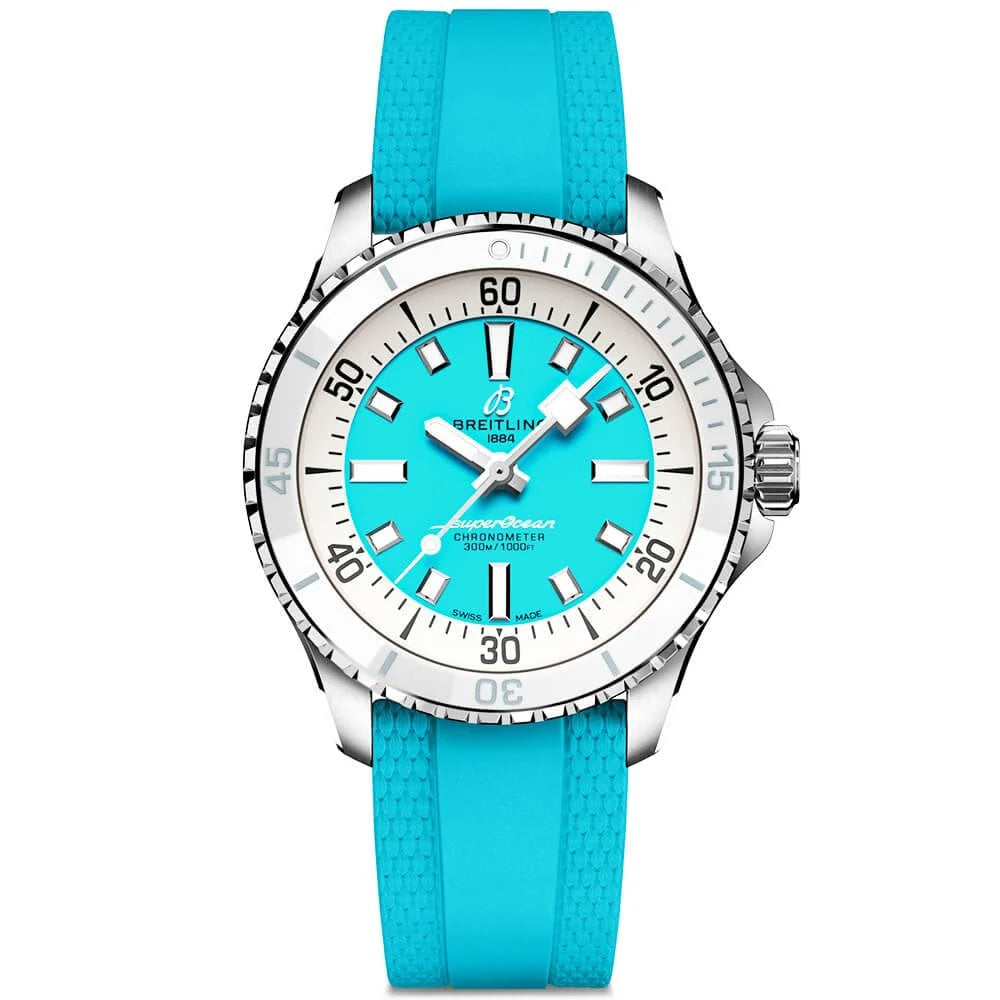【Free Shipping】【Free Shipping】BREITLINGSuperocean 36mm Turquoise Dial Ladies Automatic Strap Watch