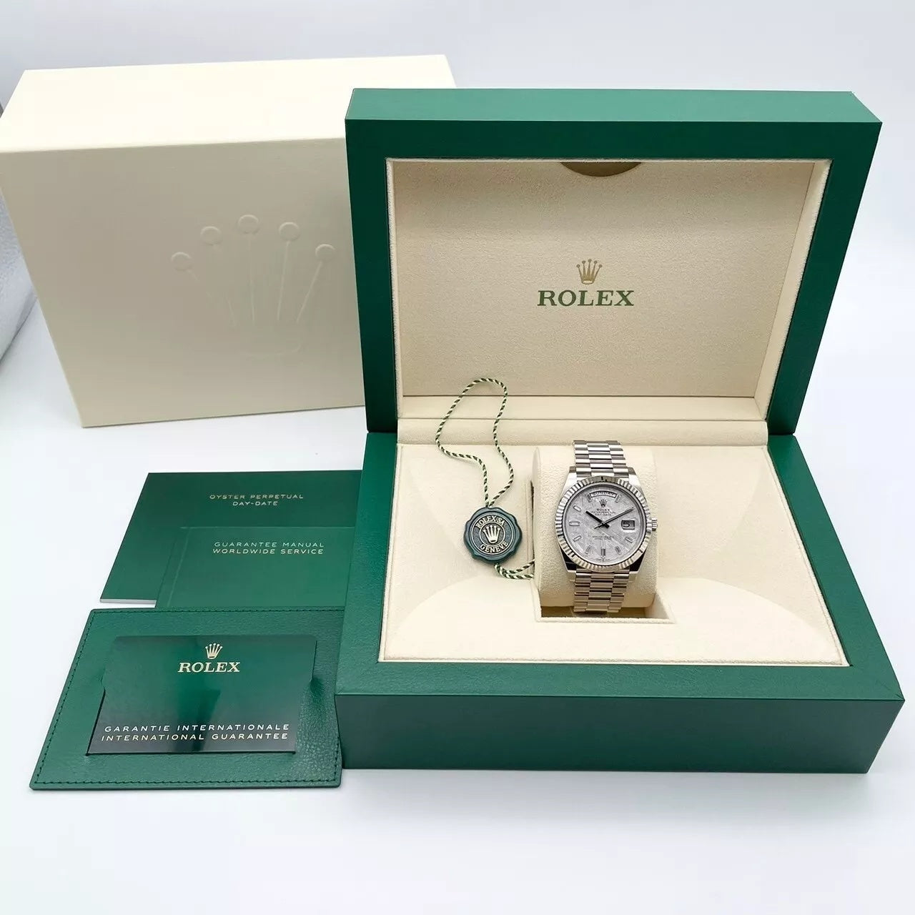 Rolex Day-Date President 40mm Platinum Meteorite Diamond Baguette Dial - 228236 - Image 9