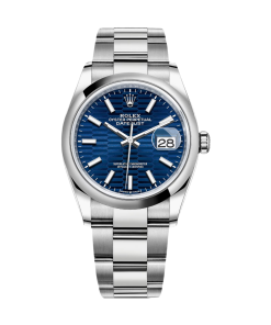Rolex Datejust 36mm 126200 Oyster Perpetual Blue Fluted Motif Dial Jubilee Stainless Steel