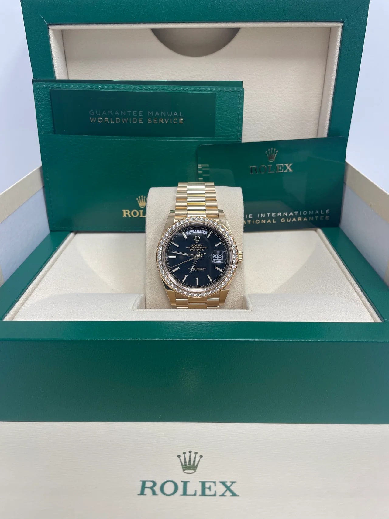 Rolex Day-Date 40mm Bright Black Dial President Watch 228348RBR-0043 - Image 2