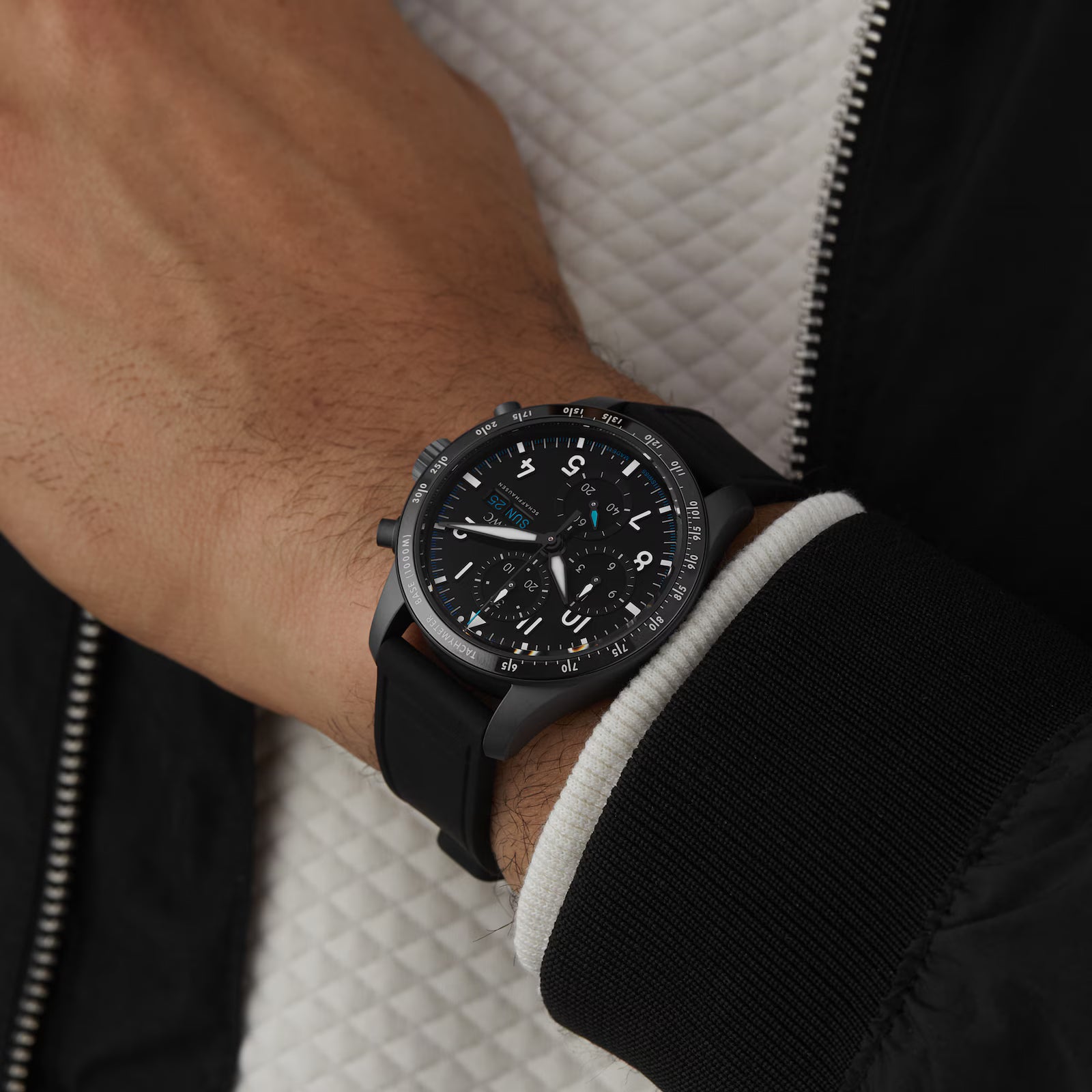 IWC Pilot Performance Chronograph 41mm Mercedes AMG Petronas Formula OneTM Team Mens Watch Black Rubber IW388306 - Image 6