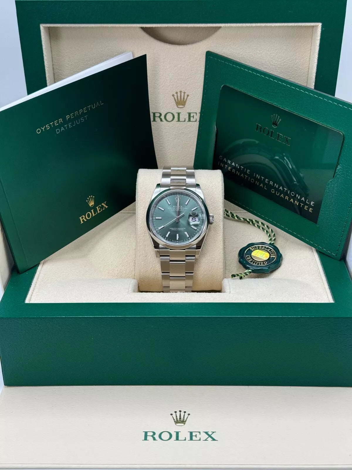 Rolex Datejust 36mm 126200 Mint Green Dial Stainless Steel Oyster Bracelet Watch - Image 11