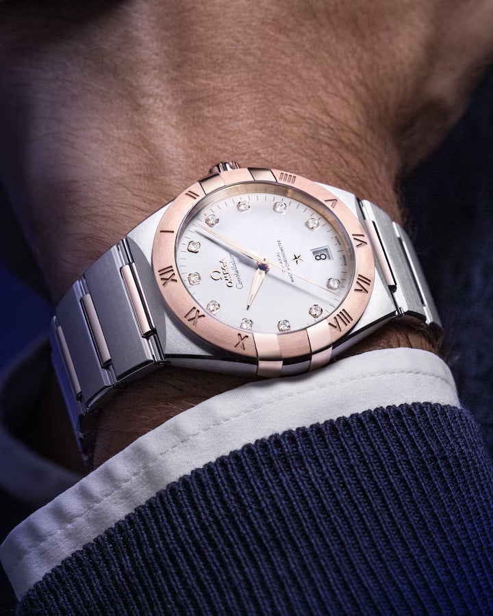 Omega Constellation 39mm Silver Dial with Diamonds Stainless Steel and Sedna�?18k Rose Gold Bracelet 131.20.39.20.52.001 - Image 5