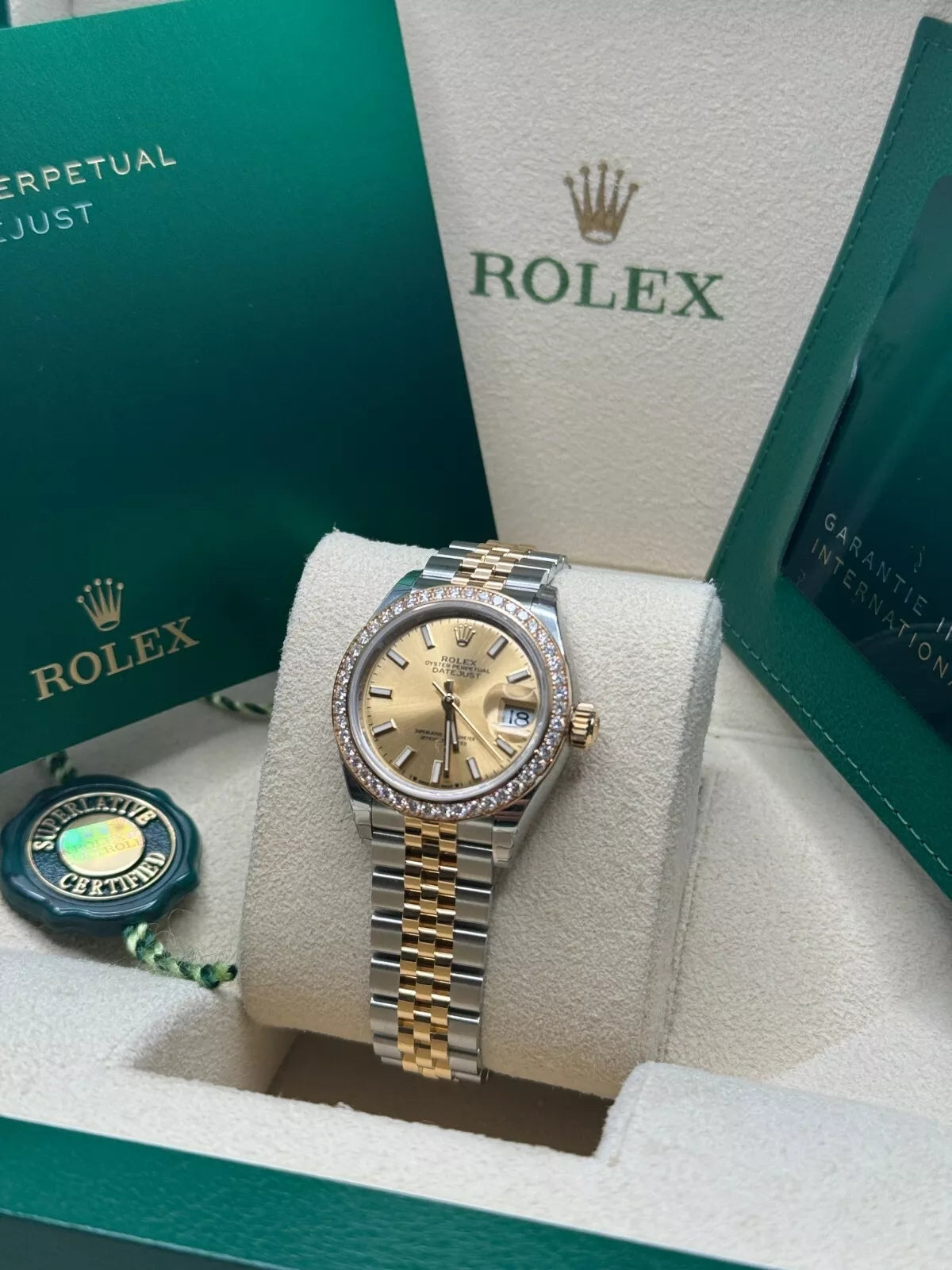 Rolex Lady-Datejust 28mm 279383RBR Champagne Dial Yellow Rolesor Oyster Bracelet - Image 4