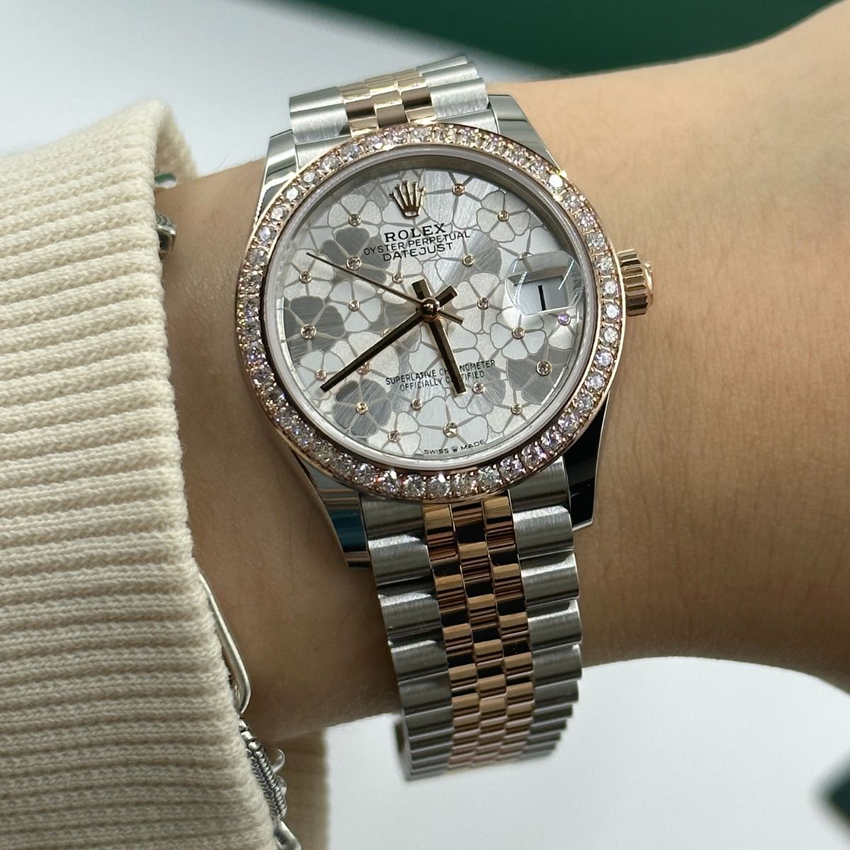 Rolex Datejust m278381-0031/0032 Silver Floral Motif Diamond Dial Diamond-Set Bezel 31mm - Image 20