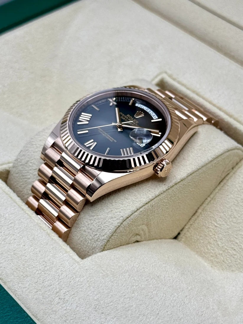 Rolex Day-Date President 40mm Everose Gold Slate Roman Ombre Smoke Dial - 228235 - Image 4